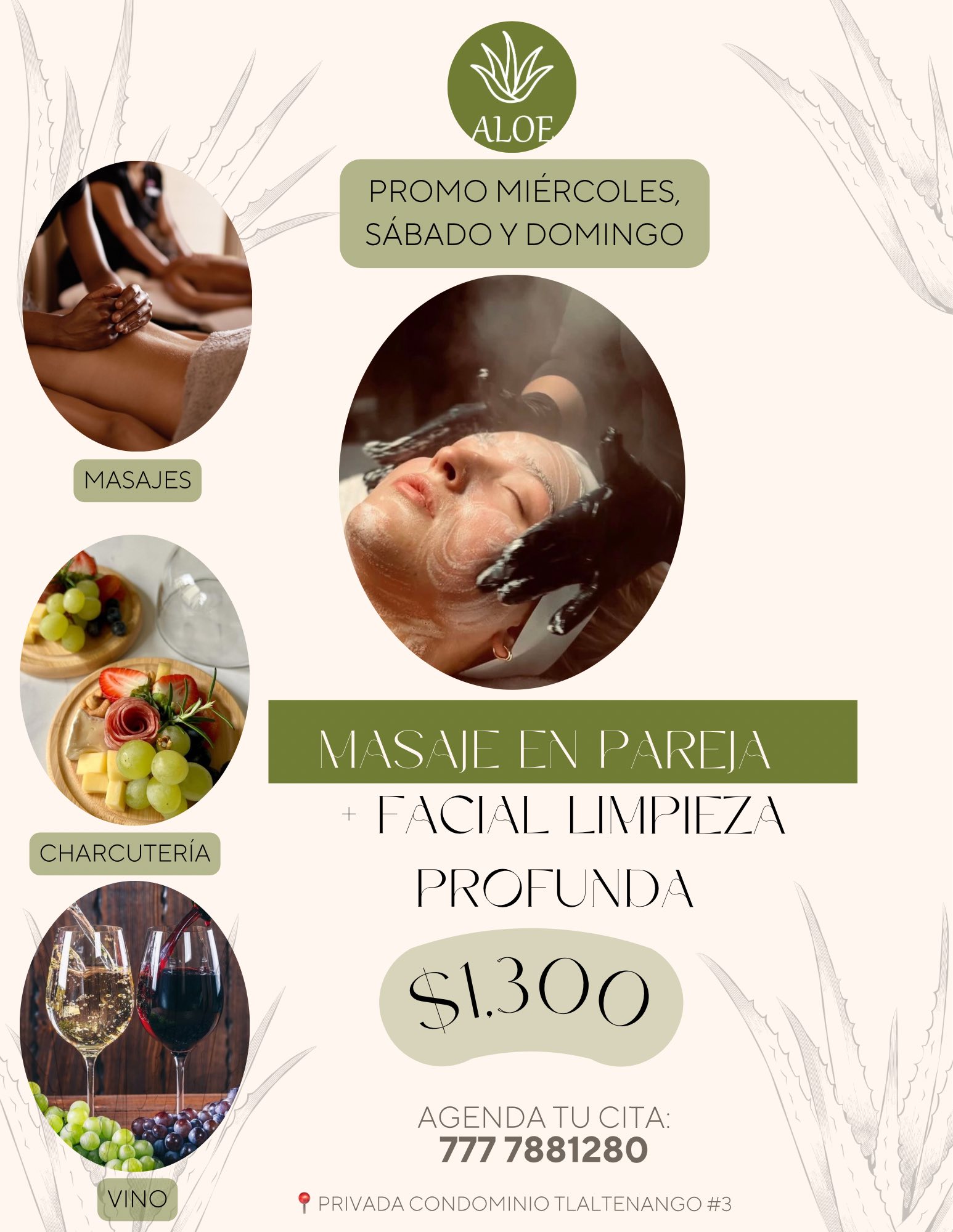 Masaje en pareja y facial